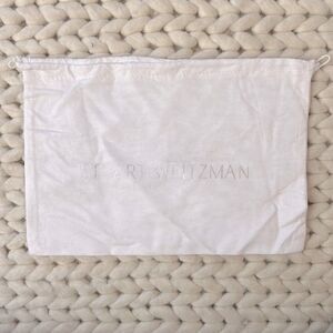 STUART WEITZMAN Dustbag Never Used White Cloth with Silver Lettering. Drawstring